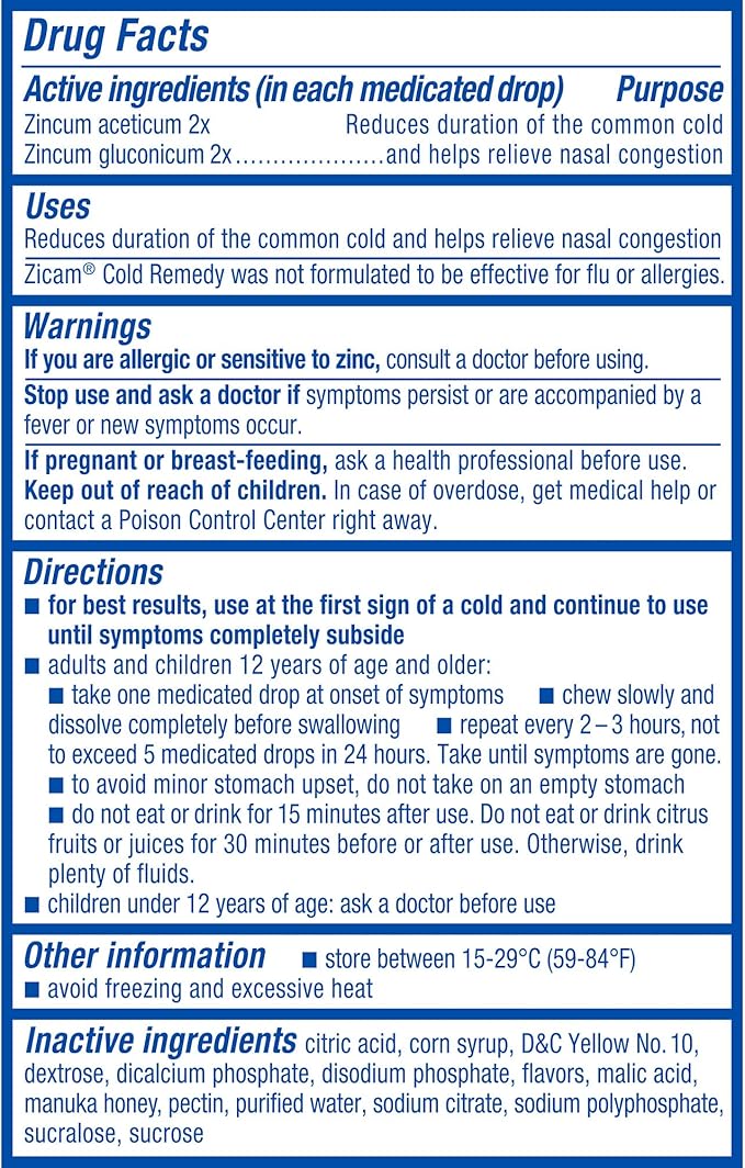 Zicam Cold Remedy Zinc Medicated Fruit Drops - Image 4