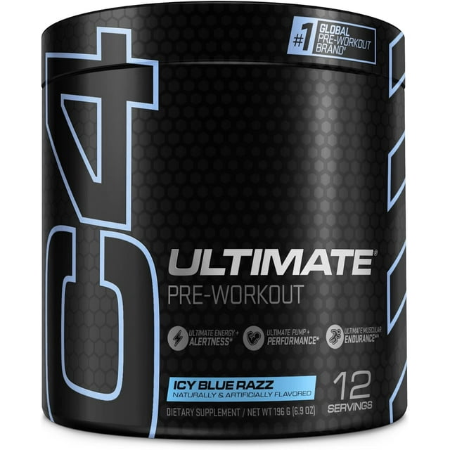 Cellucor C4 Ultimate Pre Workout Powder ICY Blue Raz | Sugar Free Preworkout Energy Supplement for Men & Women