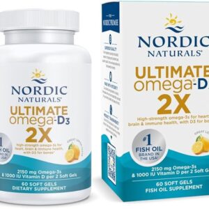 Nordic Naturals, Ultimate Omega®-D3 2X, Great Lemon, 60 Soft Gels