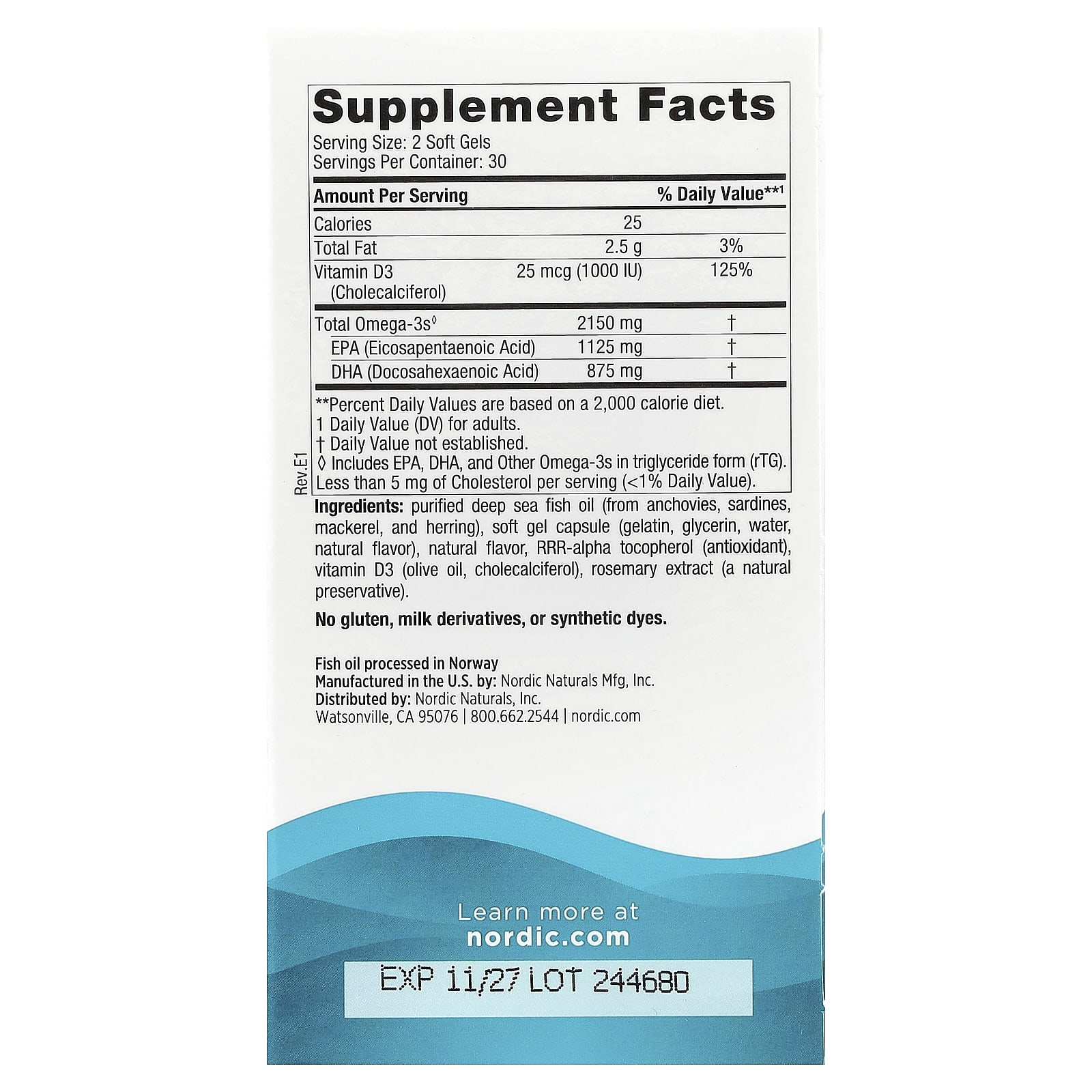 Nordic Naturals, Ultimate Omega®-D3 2X, Great Lemon, 60 Soft Gels - Image 2